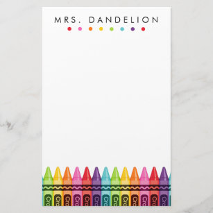 Rainbow Crayons   Kindergarten Teacher Stationery