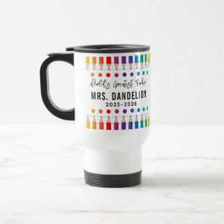 Rainbow Crayons Kindergarten Teacher Travel Mug