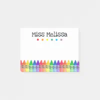 Rainbow Crayons Preschool Teacher Sticky Notes