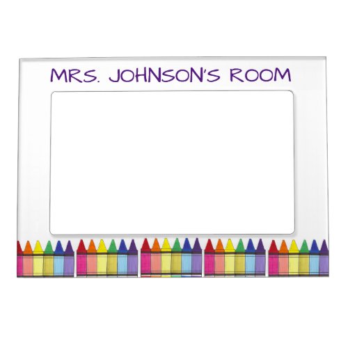 Rainbow Crayons School Art Teacher Classroom Magnetic Frame