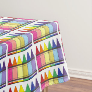 Rainbow Crayons School Art Teacher Coloring Pride Tablecloth