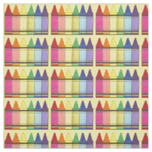 Rainbow Crayons School Teacher Art Supplies Class Fabric
