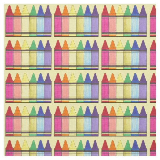 Rainbow Crayons School Teacher Art Supplies Class Fabric