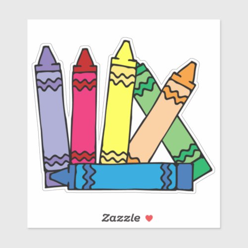 Rainbow Crayons Sticker