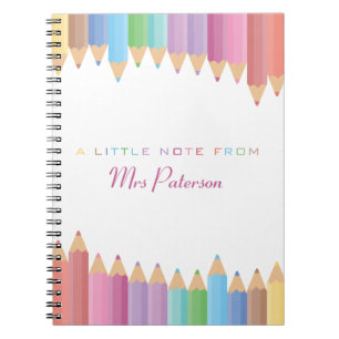 Rainbow Crayons Teacher Appreciation Cute Colorful Notebook