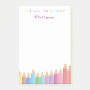 Rainbow Crayons Teacher Appreciation Cute Colorful Post-it Notes