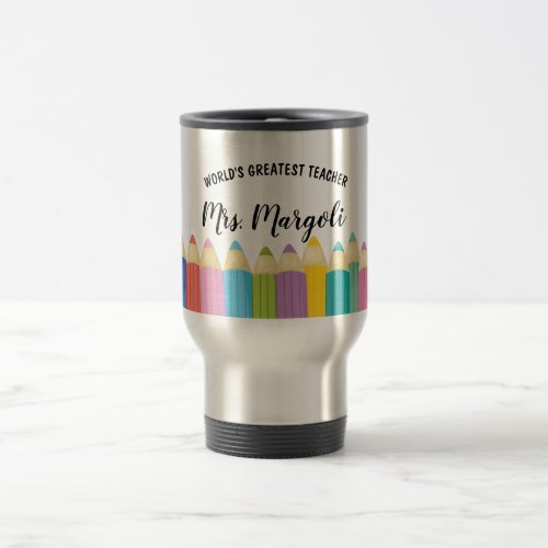 Rainbow Crayons Worlds Greatest Teacher Coffee Mug