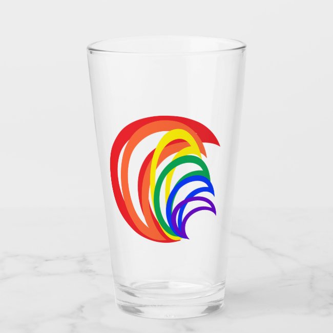 Rainbow Crescent Abstract Pattern Glass Tumbler