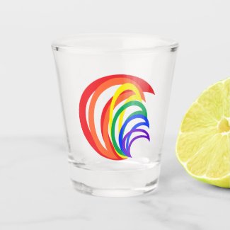 Rainbow Crescent Abstract Pattern Shot Glass