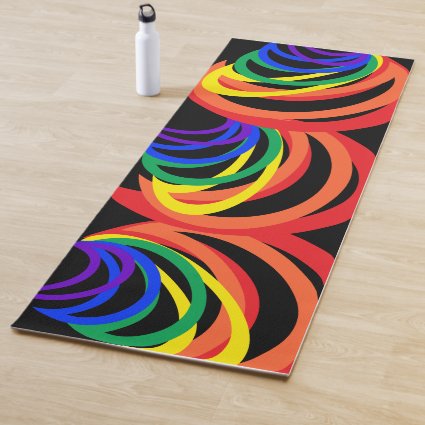 Rainbow Crescent Abstract Pattern Yoga Mat