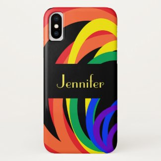 Rainbow Crescent Stripe  Pattern iPhone X Case
