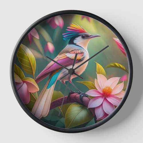 Rainbow crested Jay Fantasy Bird Clock