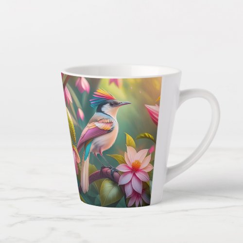 Rainbow crested Jay Fantasy Bird Latte Mug