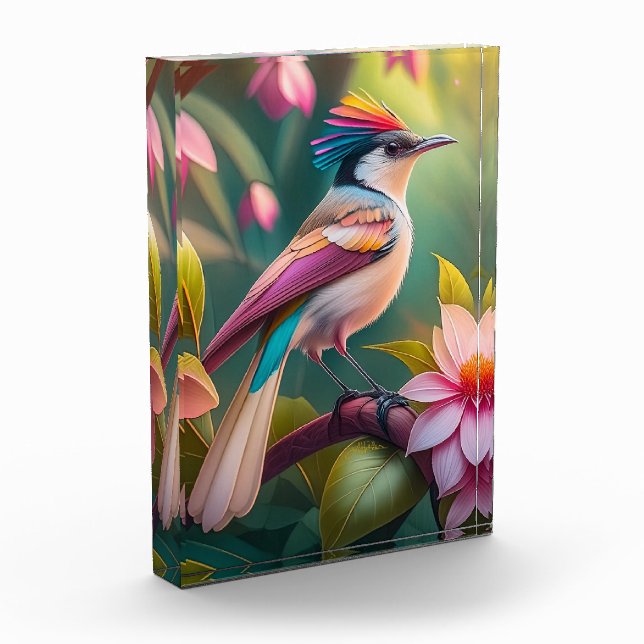 Rainbow crested Jay Fantasy Bird Photo Block (Left)