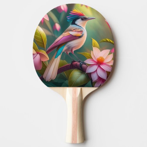 Rainbow crested Jay Fantasy Bird Ping Pong Paddle