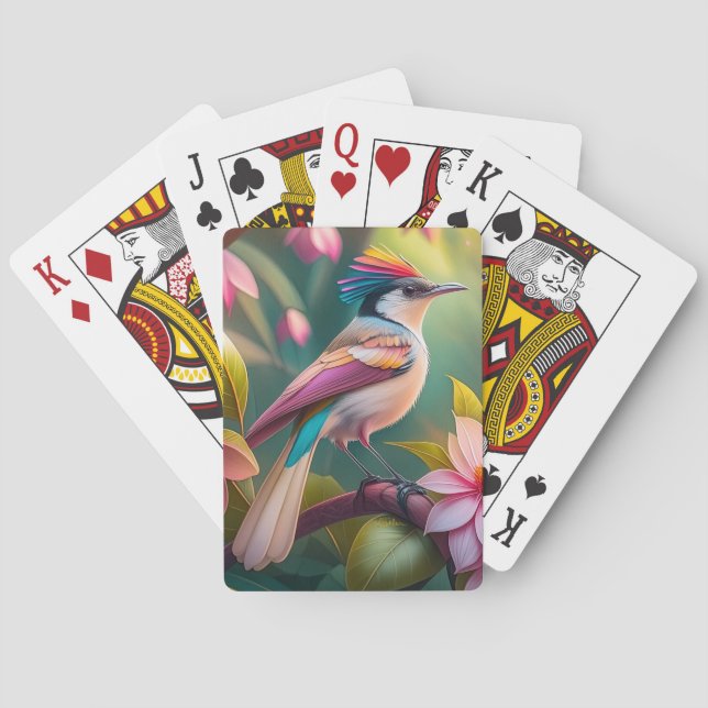 Rainbow crested Jay Fantasy Bird Poker Cards (Back)