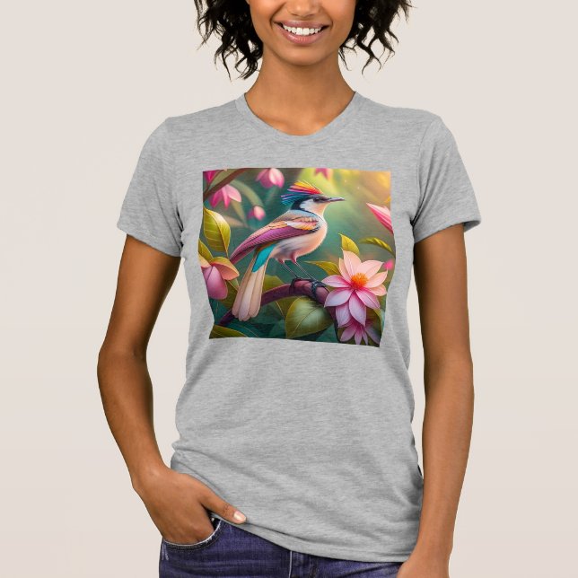 Rainbow crested Jay Fantasy Bird T-Shirt (Front)