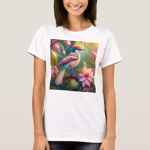 Rainbow crested Jay Fantasy Bird T_Shirt