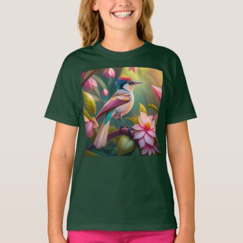 Rainbow crested Jay Fantasy Bird T_Shirt
