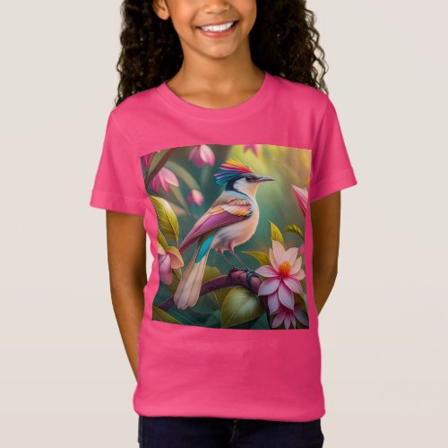 Rainbow crested Jay Fantasy Bird T_Shirt