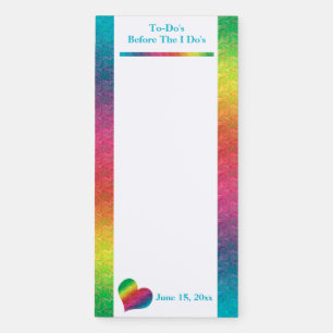 [Rainbow Crinkle Wedding] Heart Butterfly To-Do Magnetic Notepad