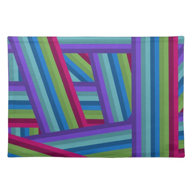 Rainbow Crisscross  Cloth Placemat (Front)