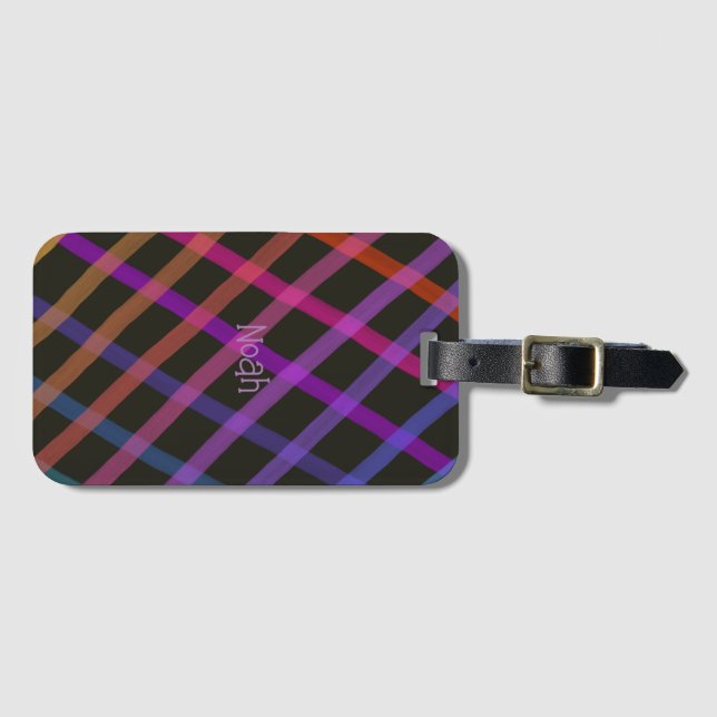 Rainbow CrissCross Luggage Tag (Front Horizontal)