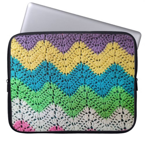 Rainbow Crochet Design  Laptop Sleeve