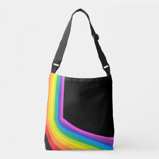 Rainbow Cross Body Bag Colorful Curve Tote Bag