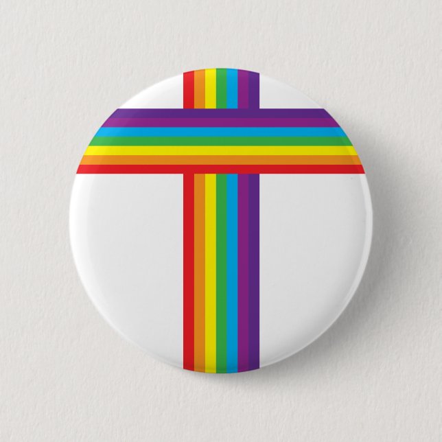 Rainbow CROSS Button (Front)