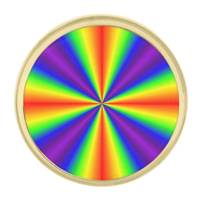 Rainbow Cross Gold Finish Lapel Pin (Front)