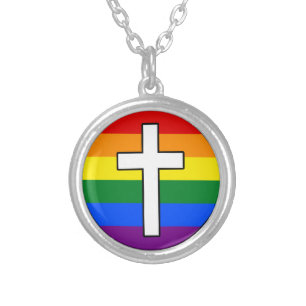 Rainbow Cross Necklace