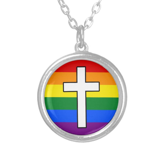 Rainbow Cross Necklace (Front)