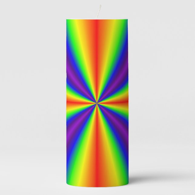Rainbow Cross Pillar Candle (Front)
