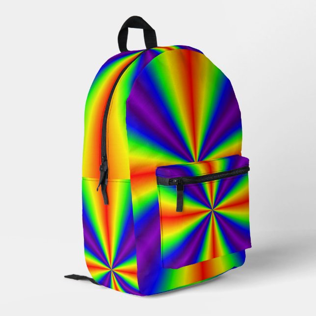 Rainbow Cross Printed Backpack (Back Corner Left)