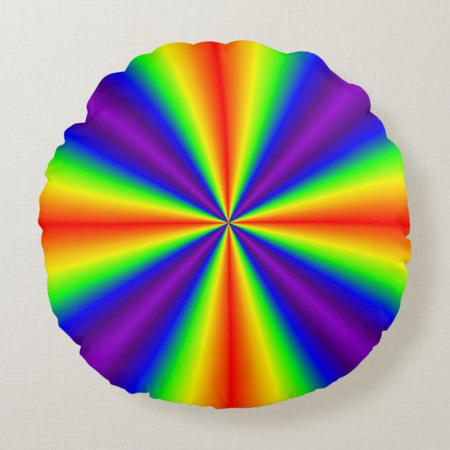 Rainbow Cross Round Pillow (Front)