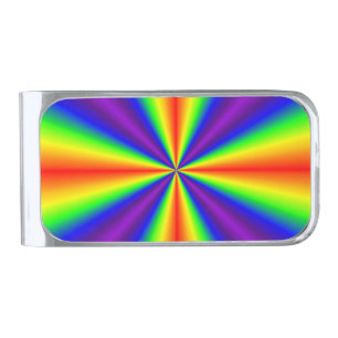 Rainbow Cross Silver Finish Money Clip