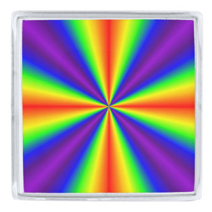 Rainbow Cross Square Lapel Pin