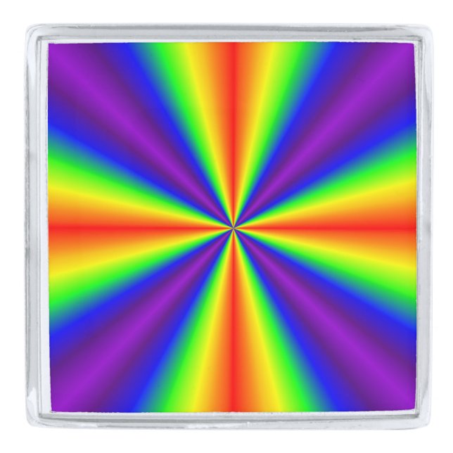Rainbow Cross Square Lapel Pin (Front)