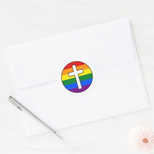 Rainbow Cross Sticker | Zazzle