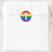 Rainbow Cross Sticker 