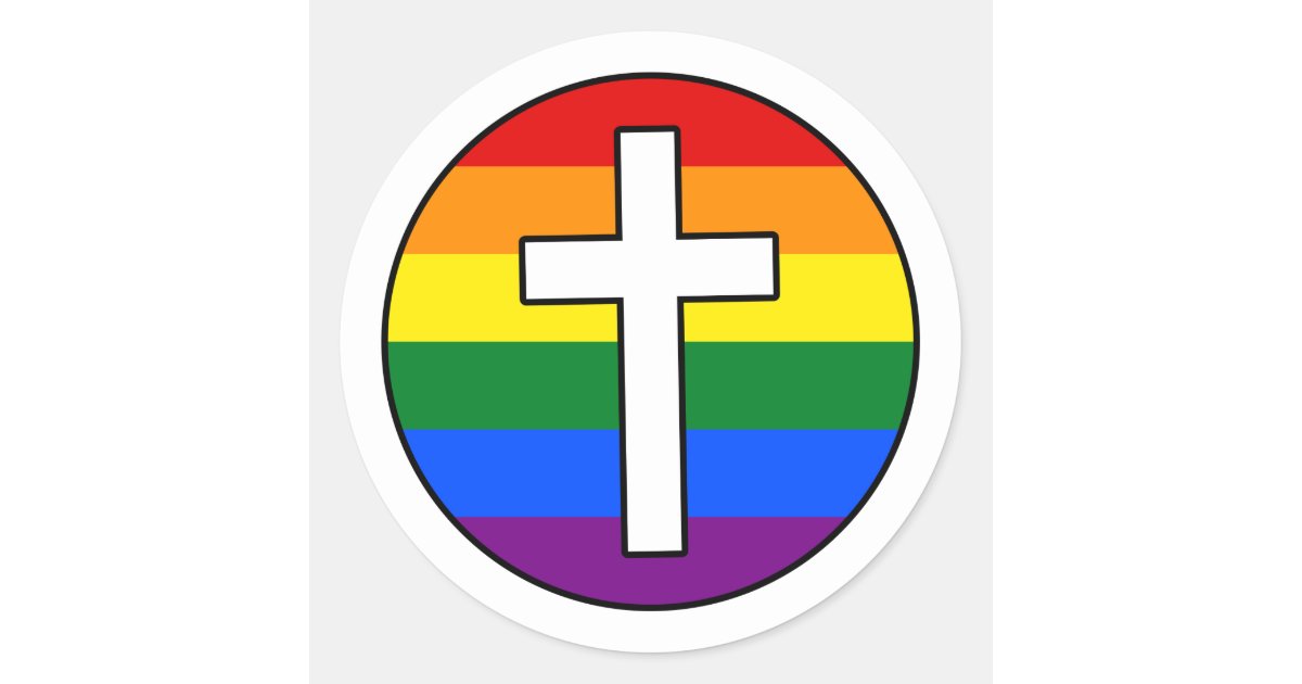 Rainbow Cross Sticker | Zazzle