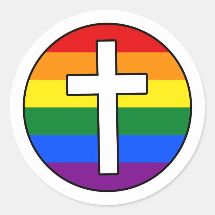 Rainbow Cross Sticker | Zazzle