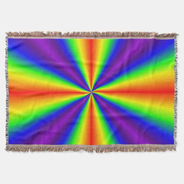 Rainbow Cross Throw Blanket (Front)
