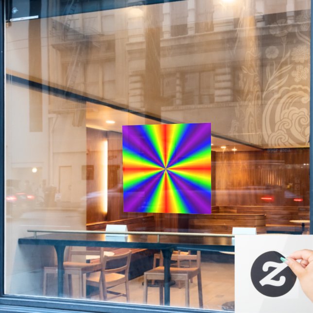 Rainbow Cross Window Cling (Cafe Window)