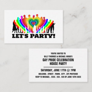 Rainbow Crowd, Gay Pride Celebration Invite Card