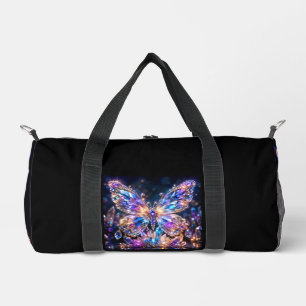 Rainbow Crystal Butterfly Colorful Sparkle Duffle Bag