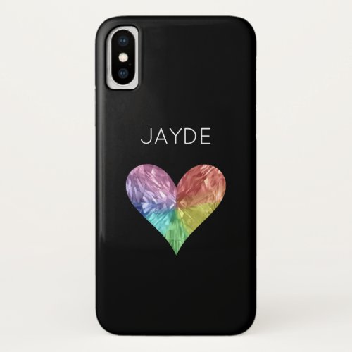 Rainbow Crystal Heart Mobile Phone Case