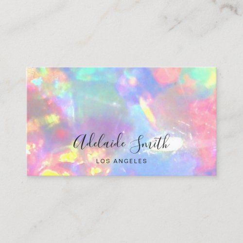 rainbow crystal opal photo business card