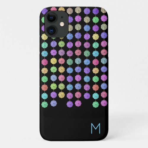 Rainbow Crystal Strands Monogram Phone Case